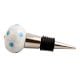 Blue Polka Dot Crackle Ceramic Wine Stopper